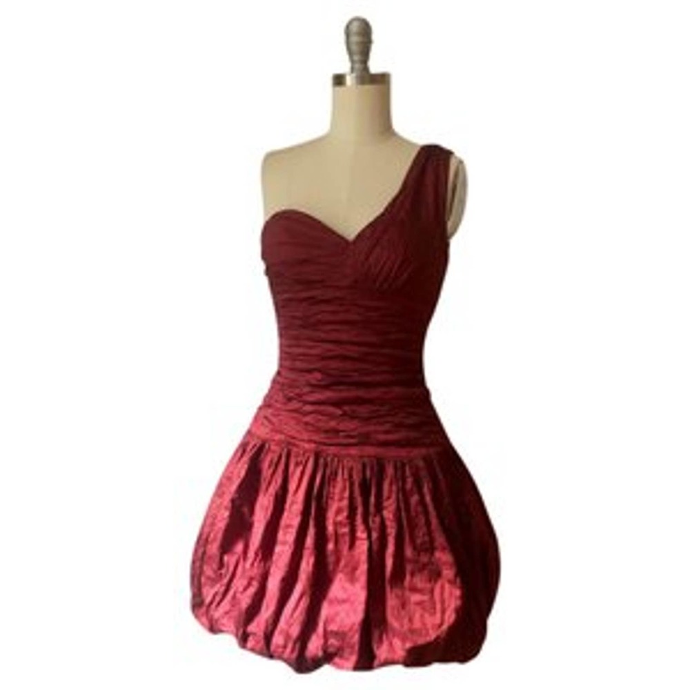 ruche metallic formal dress